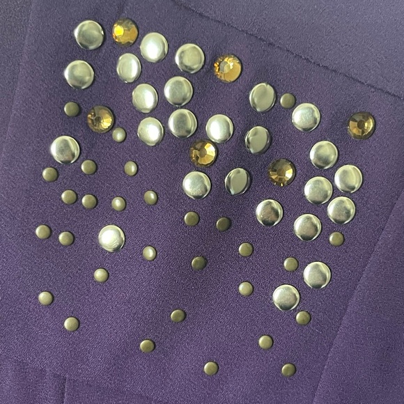 AGB Women's Deep Purple Embellished Blouse - Picture 3 of 5